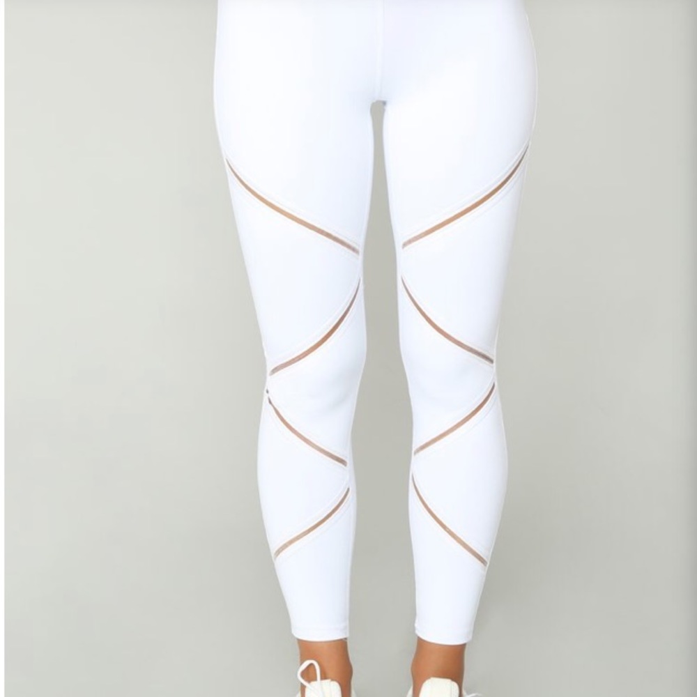 white athletic leggings